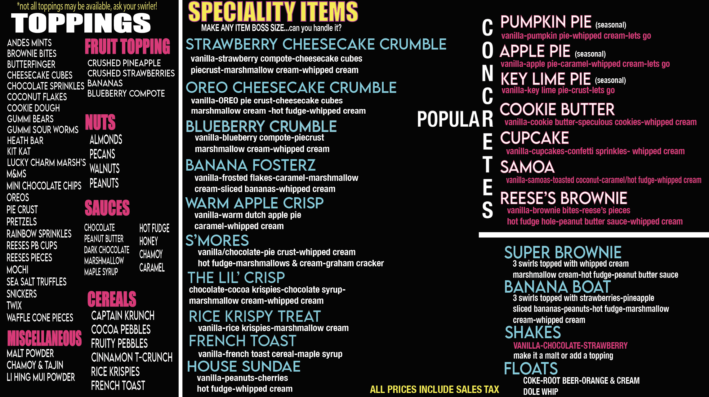 Menu — CJ's Italian Ice & Custard